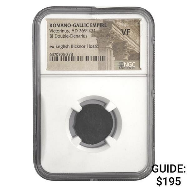 Romano Gallic Victorinus, AD 269-271 BI DBL Denarius NGC VF