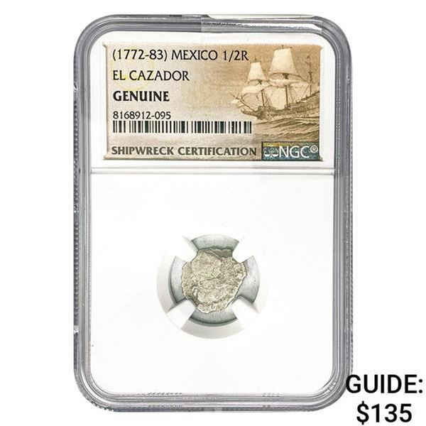 Mexico 1/2 Real El Cazador NGC GENUINE