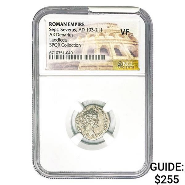 Roman Sept. Severus, AD 193-211 Silver Denarius NGC VF