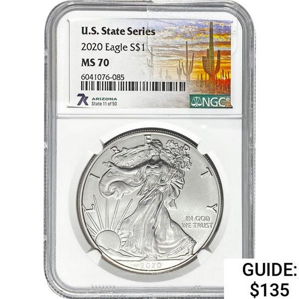 2020 Silver Eagle NGC MS70