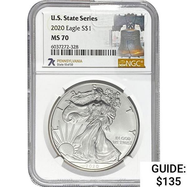 2020 Silver Eagle NGC MS70