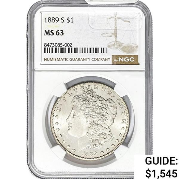1889 S Morgan Dollar NGC MS 63