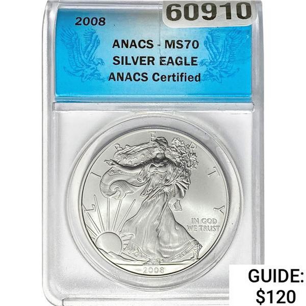 2008 Silver Eagle ANACS MS70
