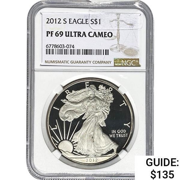 2012 S Silver Eagle NGC PF69 Ultra Cameo