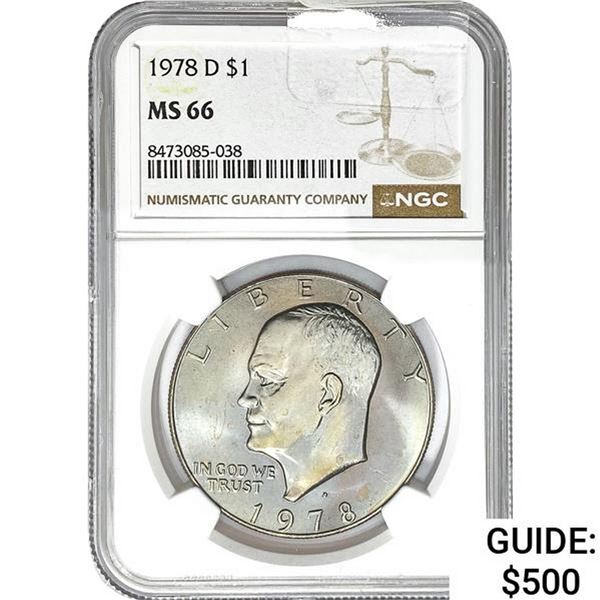 1978 D $1 NGC MS66