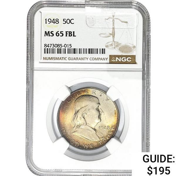 1948 50C NGC MS 65 FBL