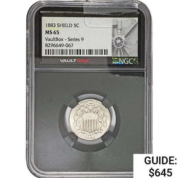 1883 Shield 5C NGC MS65