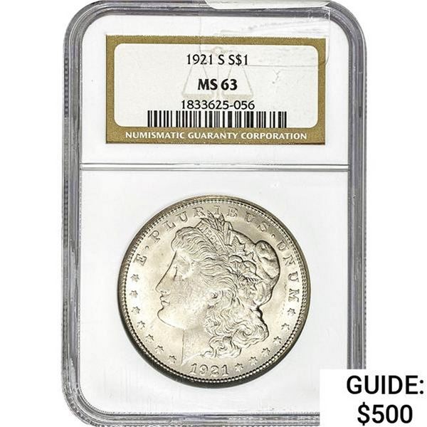 1921-S Morgan Dollar NGC MS63 SILVER