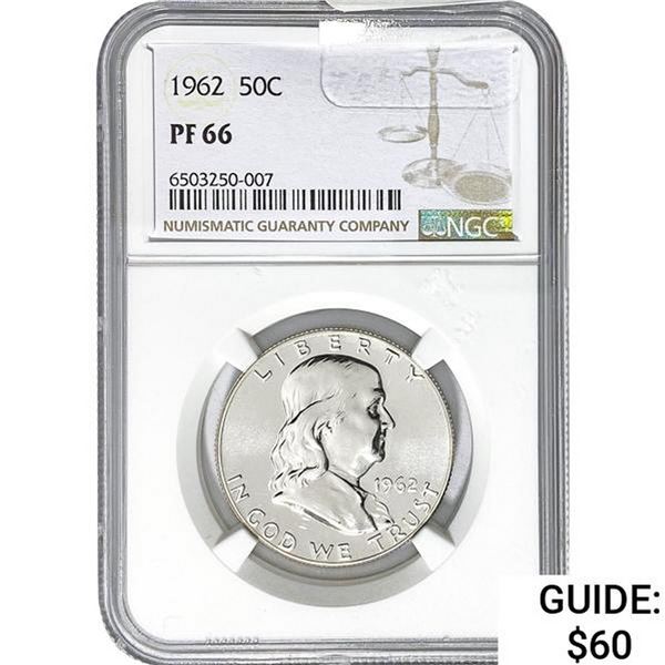 1962 Silver Half Dollar NGC PF66