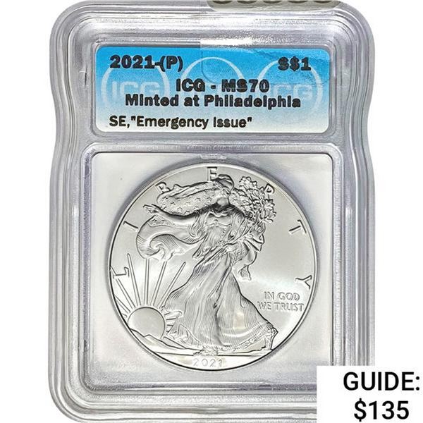2021-P Silver Eagle ICG MS70