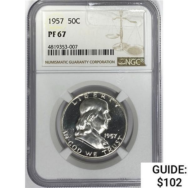1957 Franklin Half Dollar NGC PF67