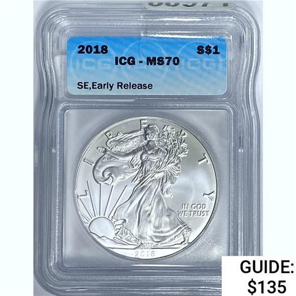 2018 Silver Eagle ICG MS70