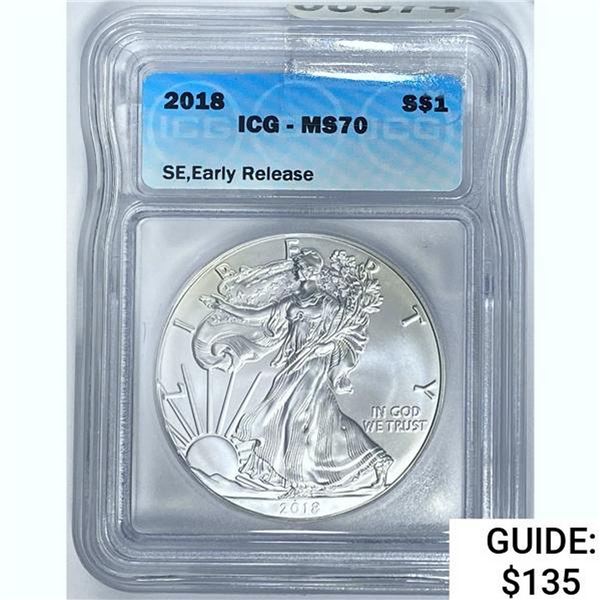 2018 Silver Eagle ICG MS70