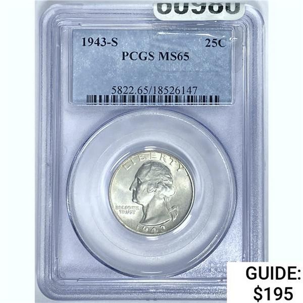 1943-S 25C PCGS MS65 SILVER