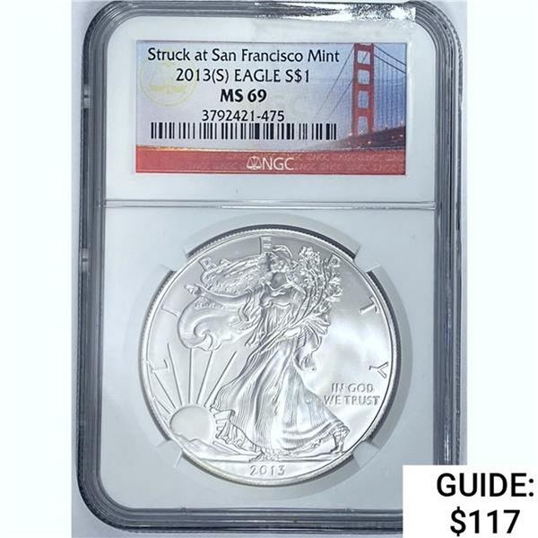 2013 (S) Silver Eagle NGC MS69
