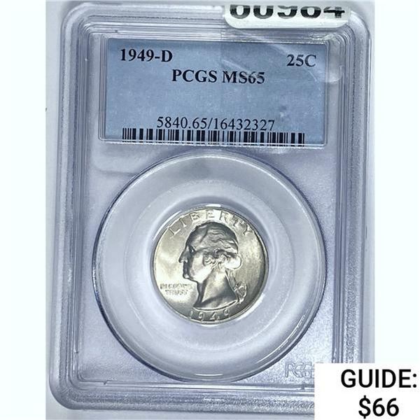 1949-D 25C PCGS MS65