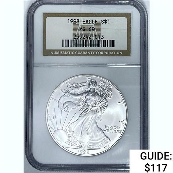 1998 Silver Eagle NGC MS69