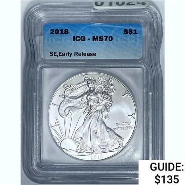 2018 Silver Eagle ICG MS70