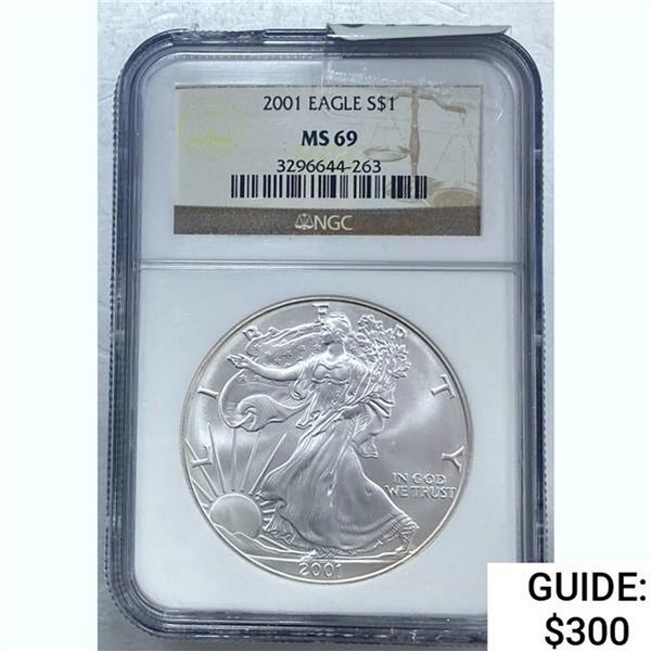 [3] 2001-2003 Silver Eagle NGC MS69