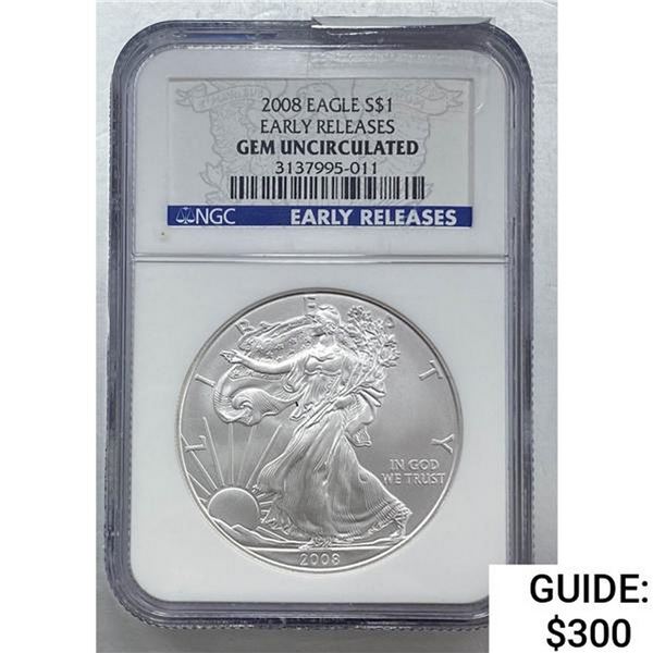 [3] 2008-2010 Silver Eagle NGC GEMUNC