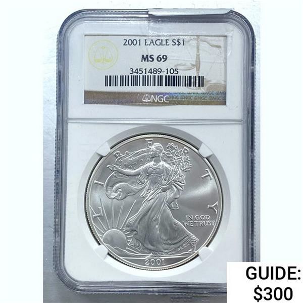 [3] 2001-2004 Silver Eagle NGC MS69