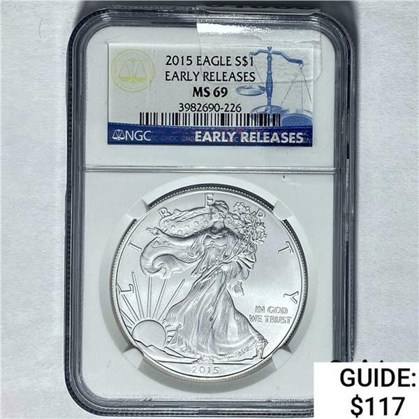2015 Silver Eagle NGC MS 69