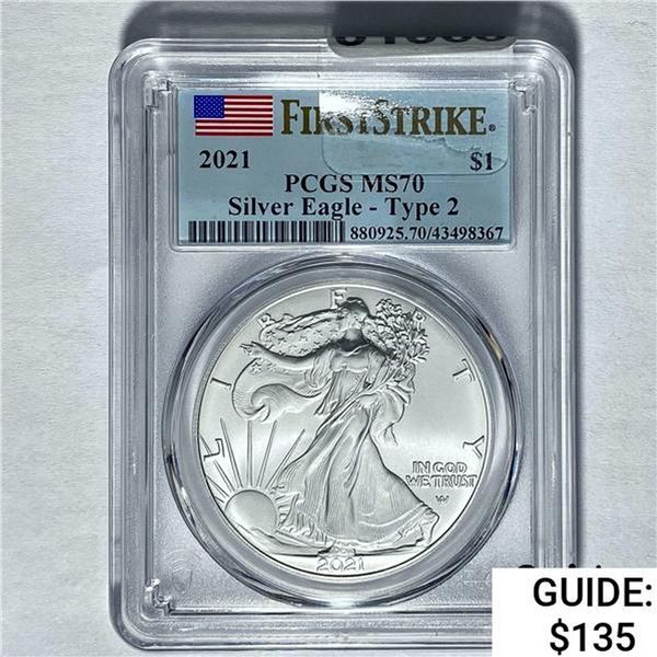 2021 Silver Eagle Type 2 PCGS MS70