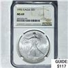 Image 1 : 1992 Silver Eagle $1 NGC MS 69
