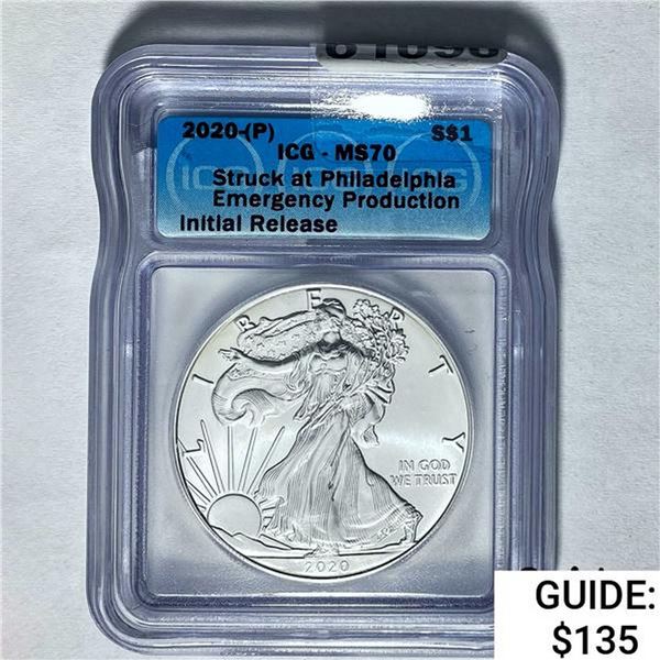 2020-(P) Silver Eagle ICG MS70