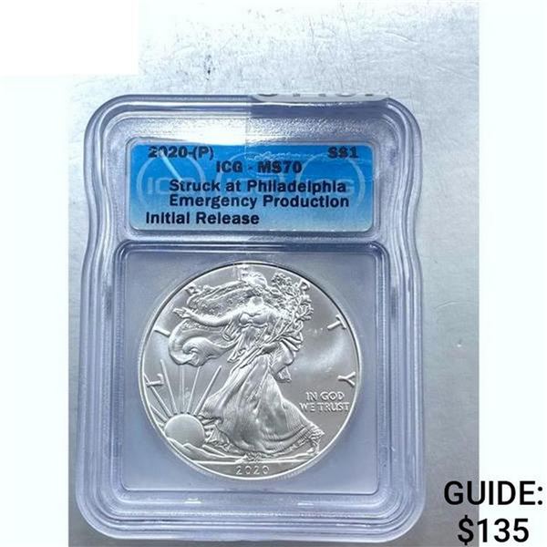2020 (P) Silver Eagle ICG MS70