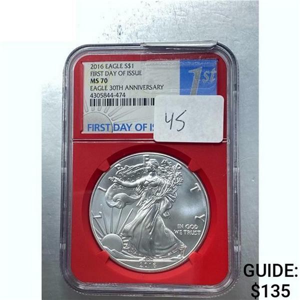 2016 Silver Eagle NGC MS70
