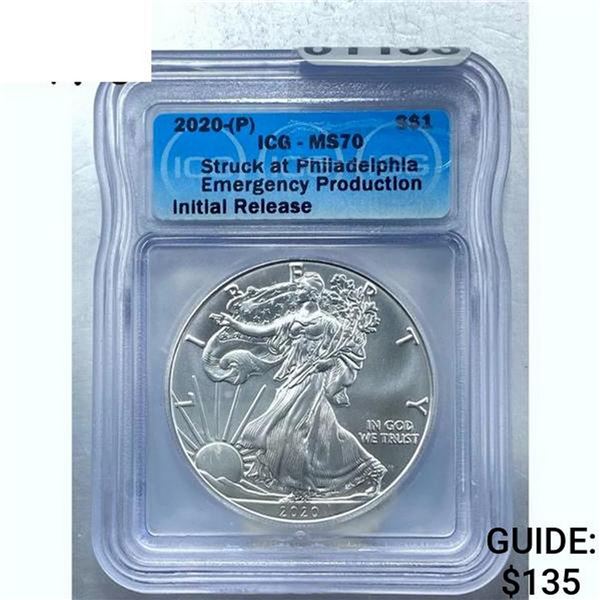 2020-(P) Silver Eagle ICG MS70