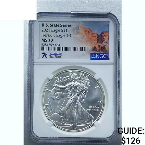 2021 Silver Eagle NGC MS 70