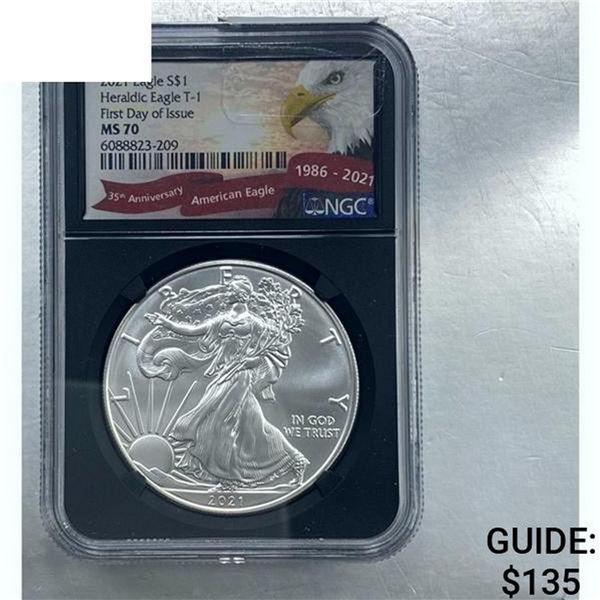 2021 Silver Eagle NGC MS 70