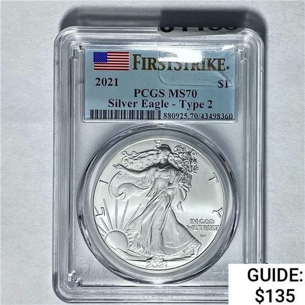 2021 Silver Eagle Type 2 PCGS MS70