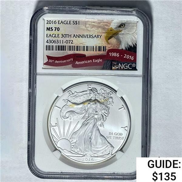 2016 Silver Eagle NGC MS 70