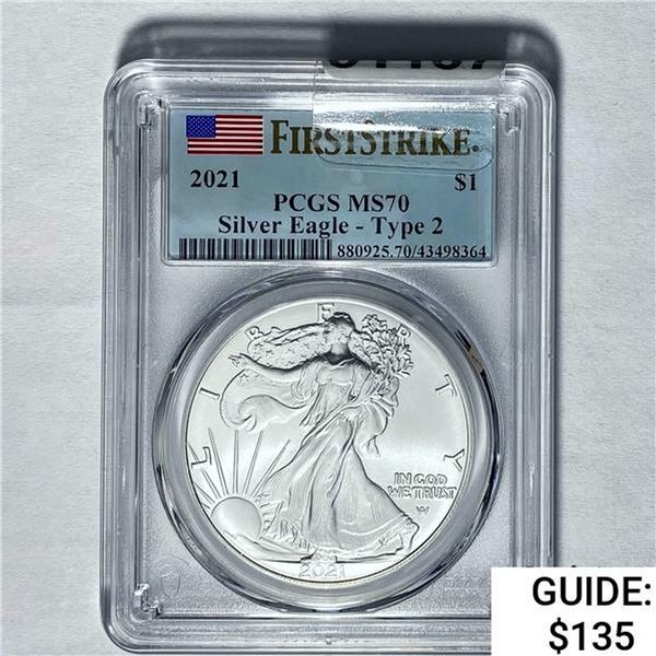2021 Silver Eagle Type 2 PCGS MS70