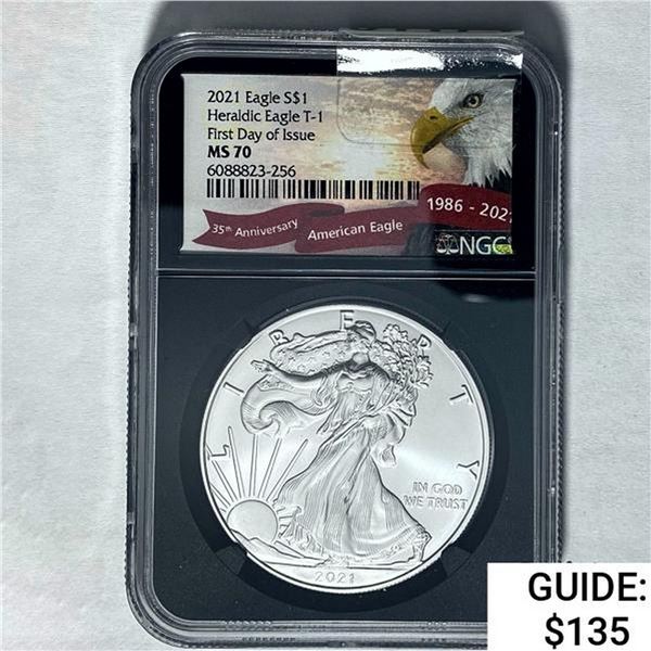 2021 Silver Eagle NGC MS 70