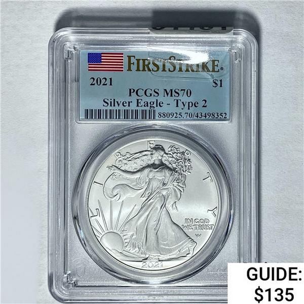 2021 Silver Eagle Type 2 PCGS MS70