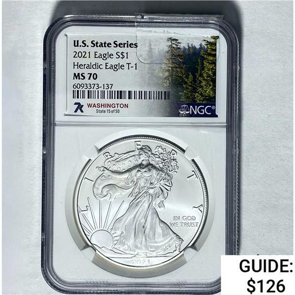 2021 Silver Eagle NGC MS 70
