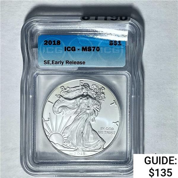 2018 Silver Eagle ICG MS70