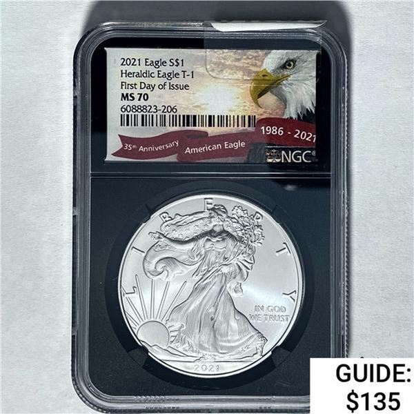 2021 Silver Eagle NGC MS 70