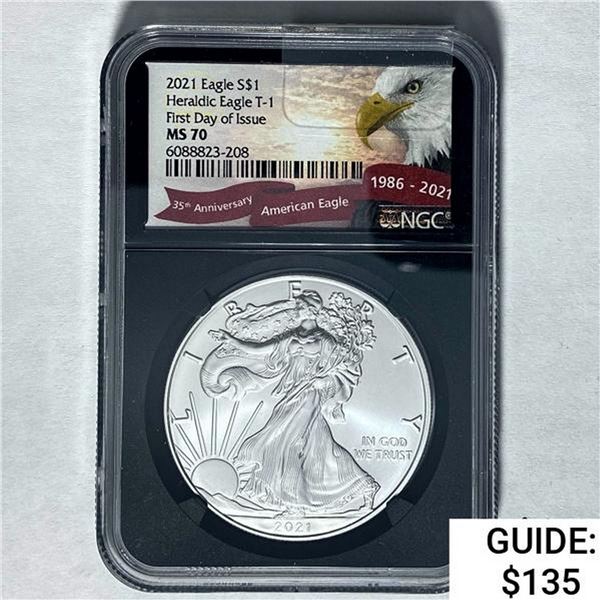 2021 Silver Eagle NGC MS 70