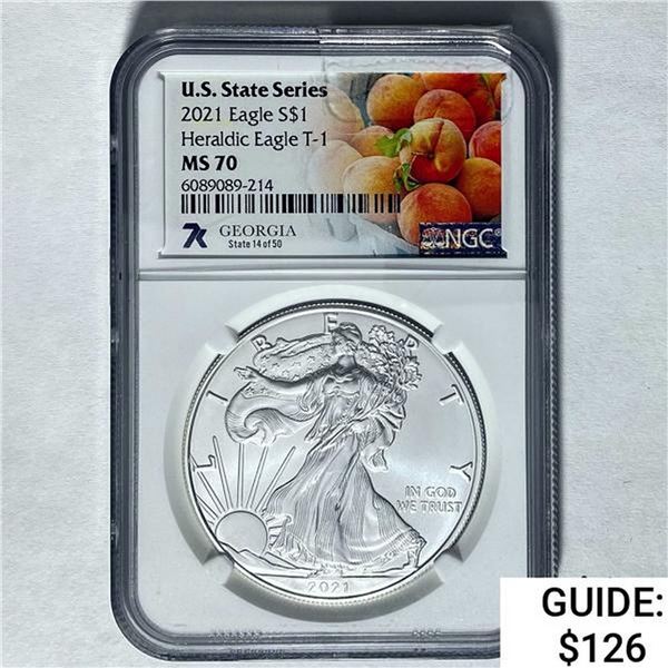 2021 Eagle S$1 NGC MS 70 SILVER