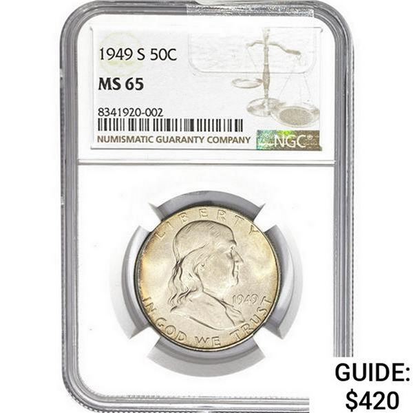 1949-S Franklin Half Dollar NGC MS65