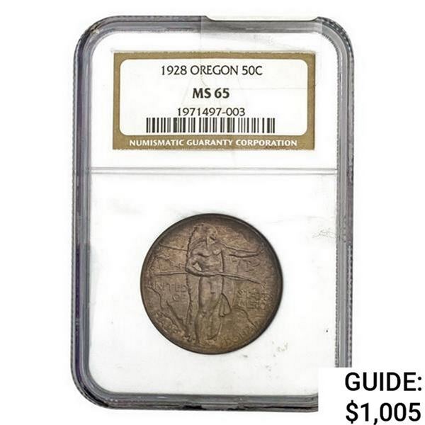 1928 Oregon Trail Half Dollar NGC MS65