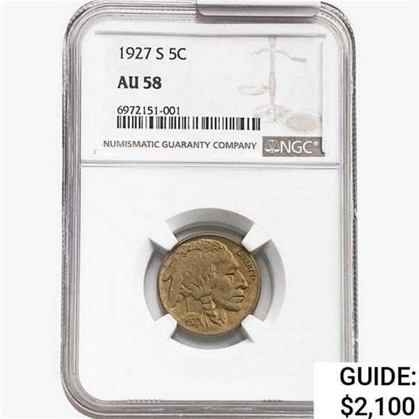 1927-S Buffalo Nickel NGC AU58