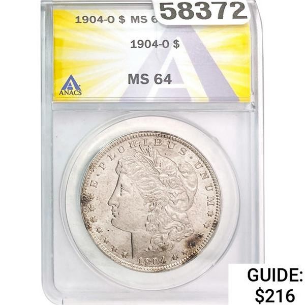1904-O Morgan Silver Dollar ANACS MS64