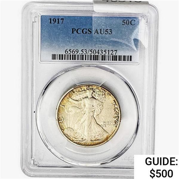 1917 Walking Liberty Half Dollar PCGS AU53