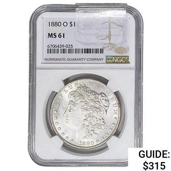 1880-O Morgan Silver Dollar NGC MS61